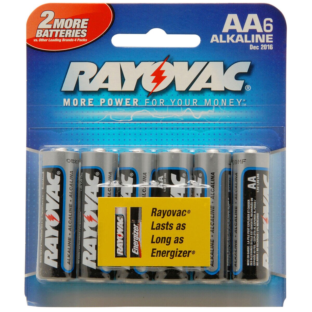 Rayovac AA Alkaline Battery 6Pack